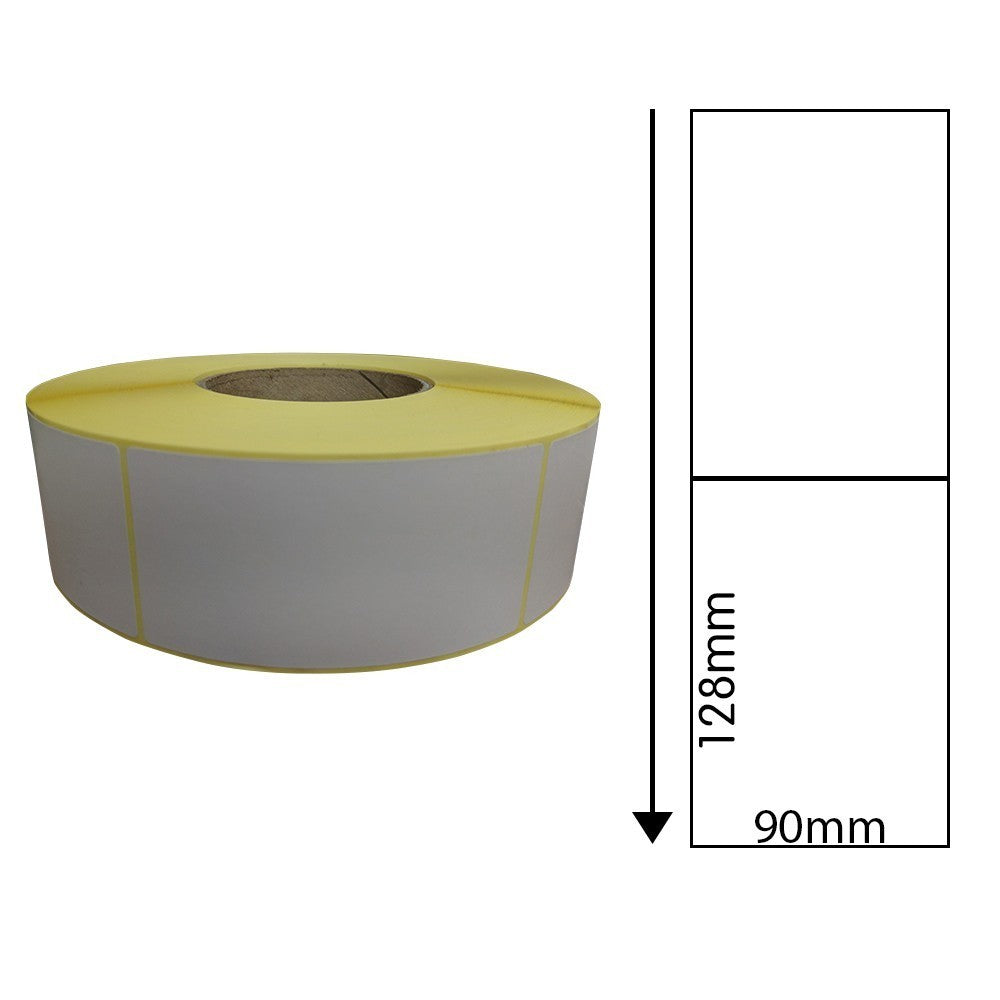 90mm x 128mm Direct Thermal Labels (1,000 Labels) - Freezer Adhesive