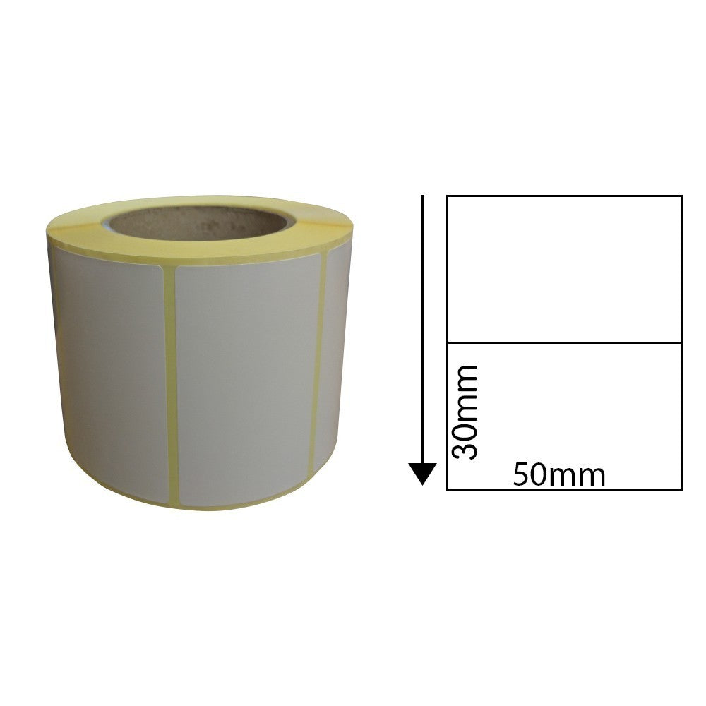 50mm x 30mm Direct Thermal Labels (1,000 Labels) - Freezer Adhesive