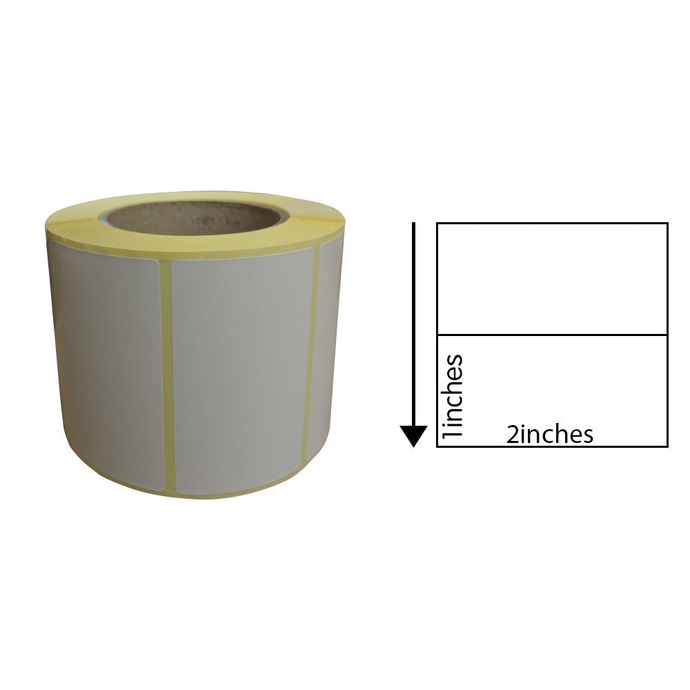2 x 1 Inch Direct Thermal Labels (1,000 Labels) - Freezer Adhesive