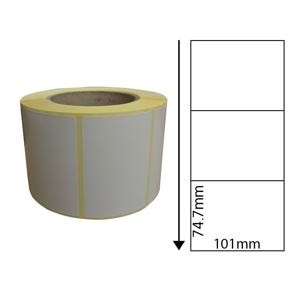 101mm x 74.7mm Direct Thermal Labels with Perforations - Freezer Adhesive