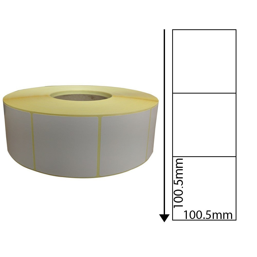 100.5mm x 100.5mm Perforated Direct Thermal Labels (1,000 Labels) - Removable Adhesive