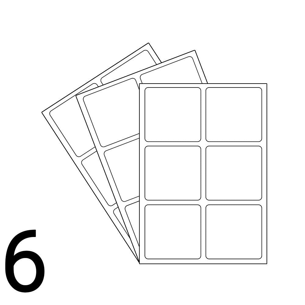A4 Laser Sheet - 6 Labels Per Sheet