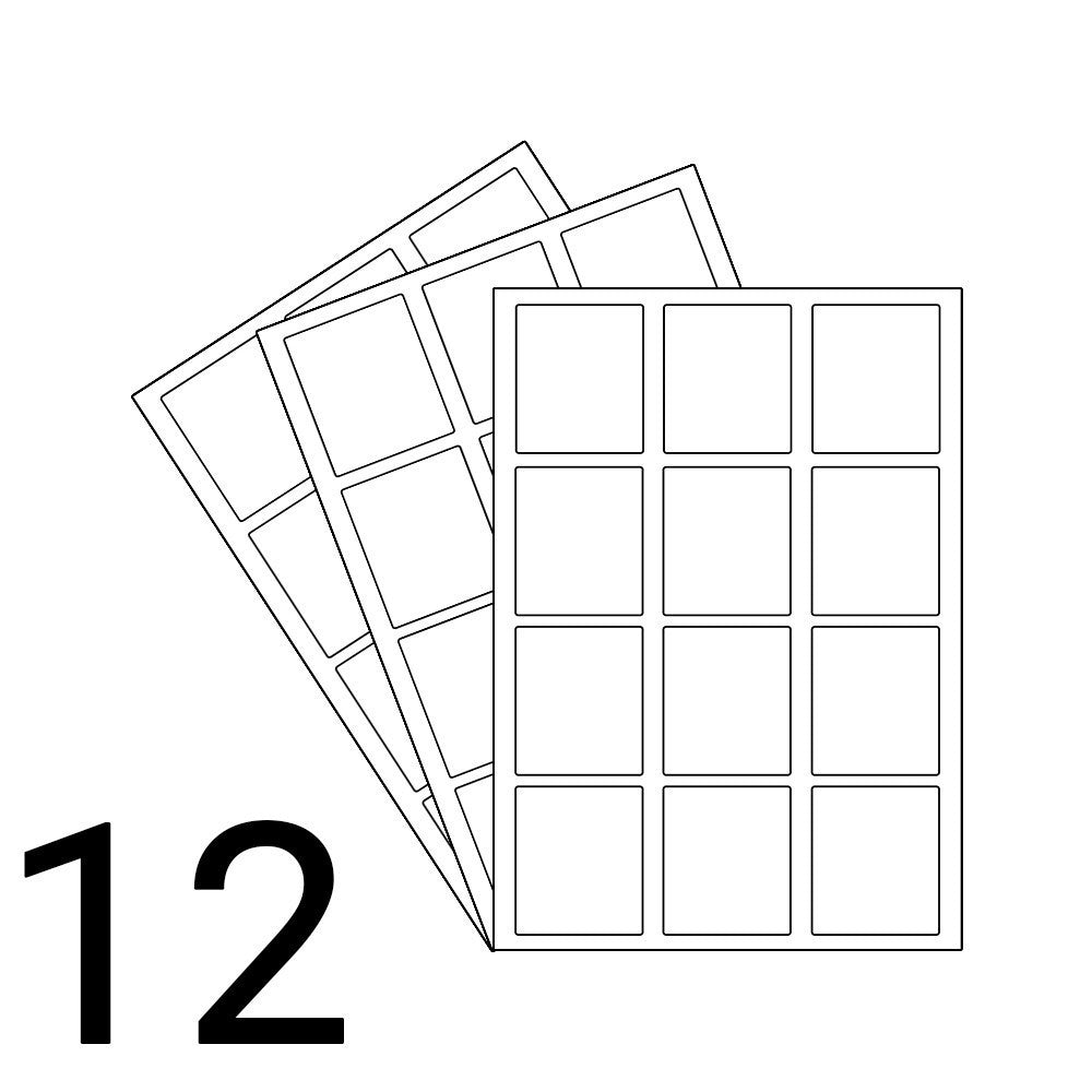 A4 Laser Sheet - 12 Labels Per Sheet