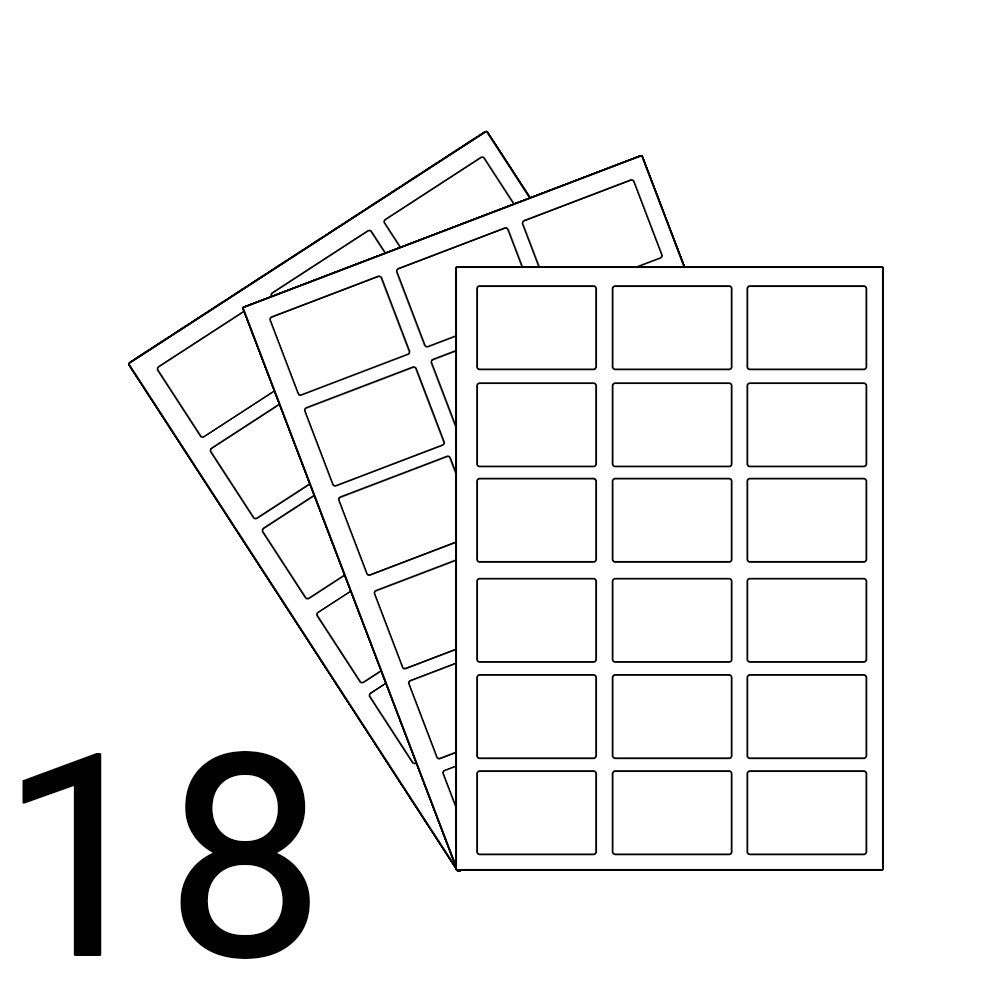 A4 Laser Sheet - 18 Labels Per Sheet