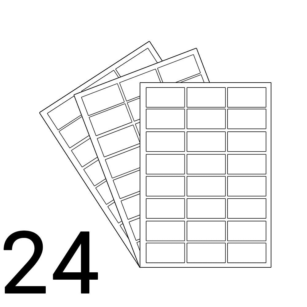 A4 Laser Sheet - 24 Labels Per Sheet