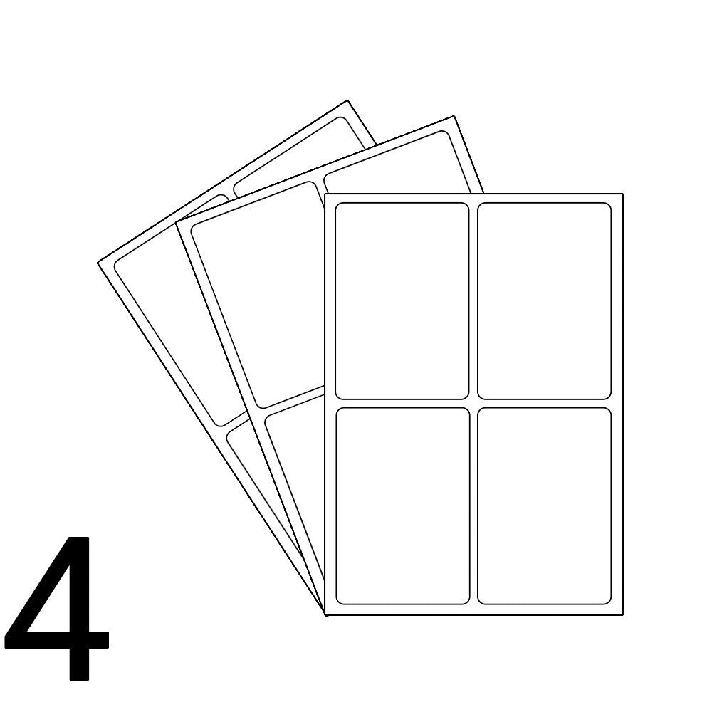 A4 Laser Sheet - 4 Labels Per Sheet