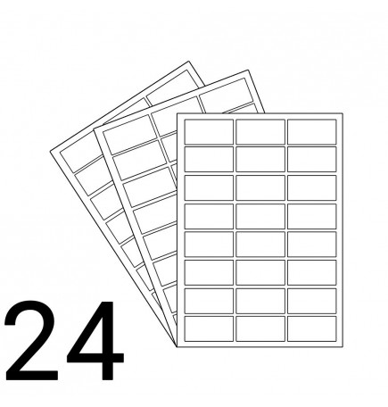 A4 Laser Sheet - 24 Label Per Sheet - 500 Sheets