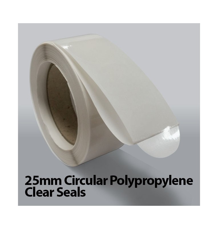 25mm Circular Polypropylene Clear Seals (5,000)