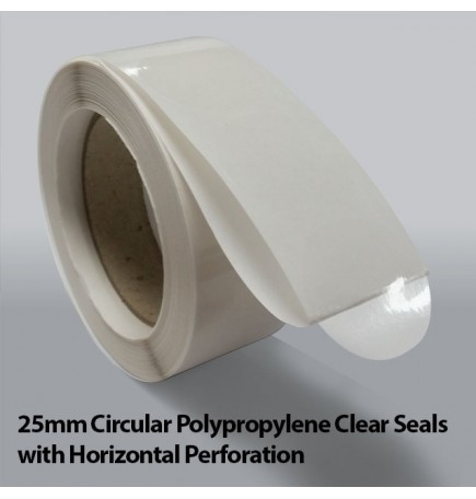 28mm Circular Polypropylene Clear Seals with Horizontal Perforation (5,000)