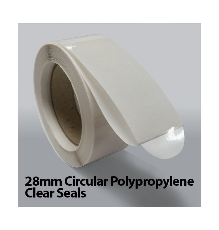 28mm Circular Polypropylene Clear Seals (1,000)