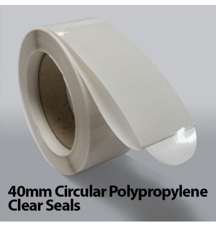 40mm Circular Polypropylene Clear Seals (1,000)