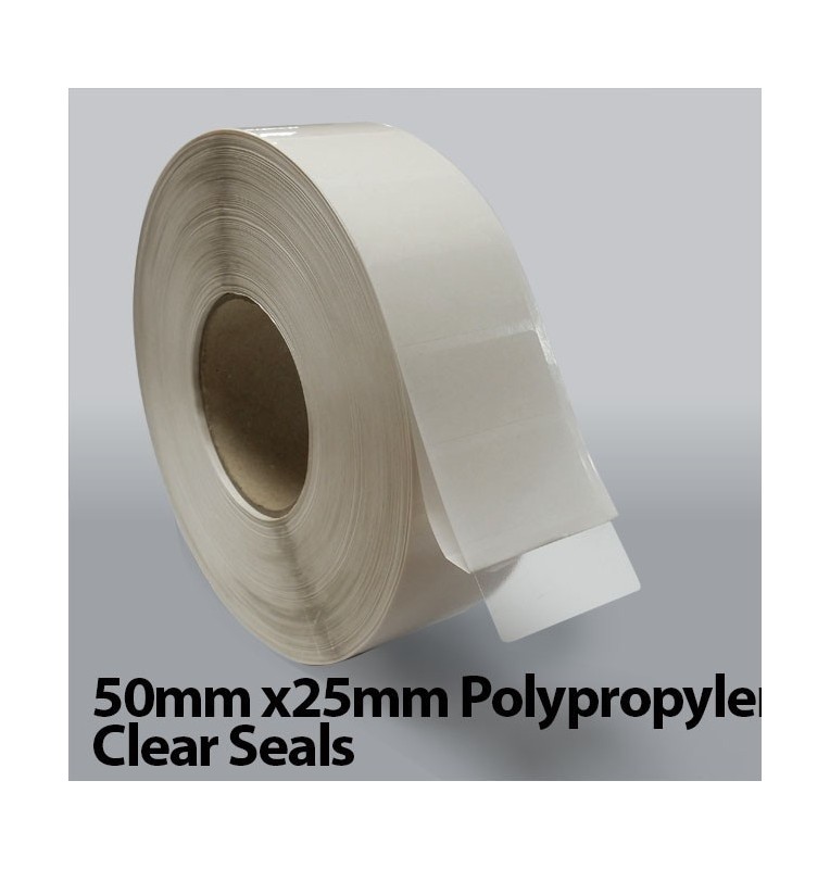 50mm x 25mm Polypropylene Clear Seals (5,000)