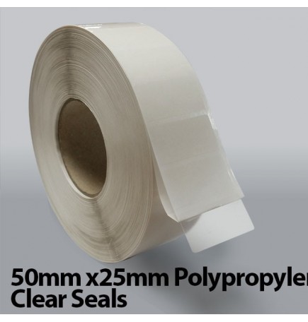 50mm x 25mm Polypropylene Clear Seals (5,000)