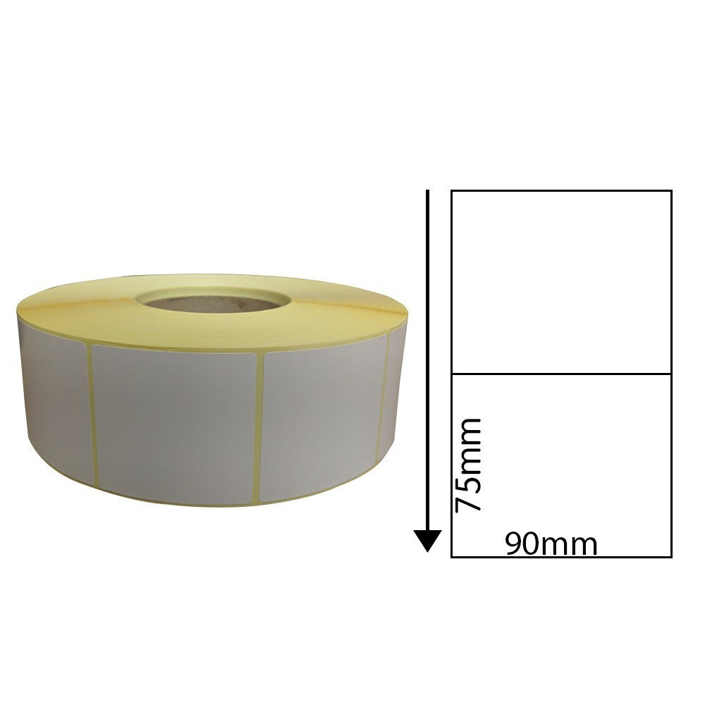 90mm x 75mm Direct Thermal Labels (1,000 Labels) - Removable Adhesive