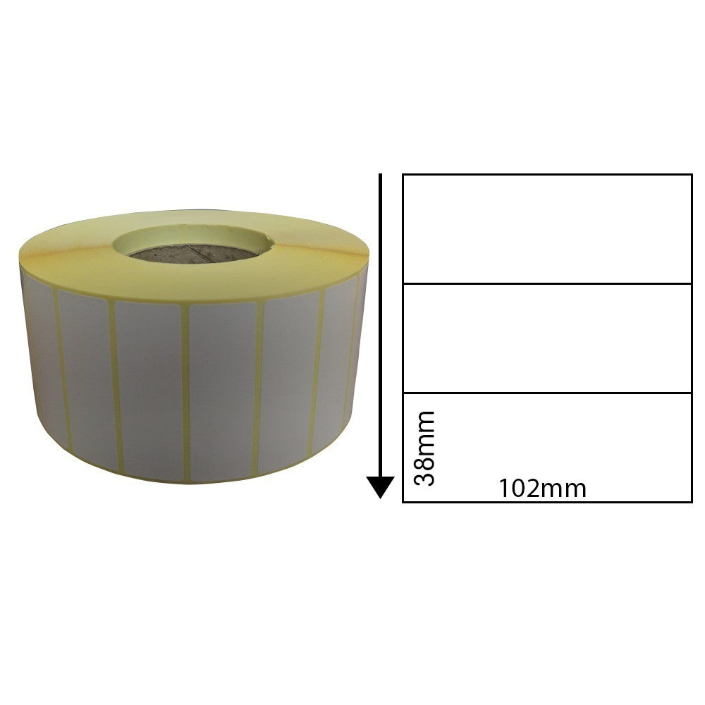 102mm x 38mm Direct Thermal Labels (1,000 Labels) - Freezer Adhesive