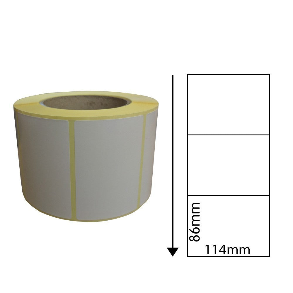 114mm x 86mm Direct Thermal Labels (1,000 Labels) - Freezer Adhesive