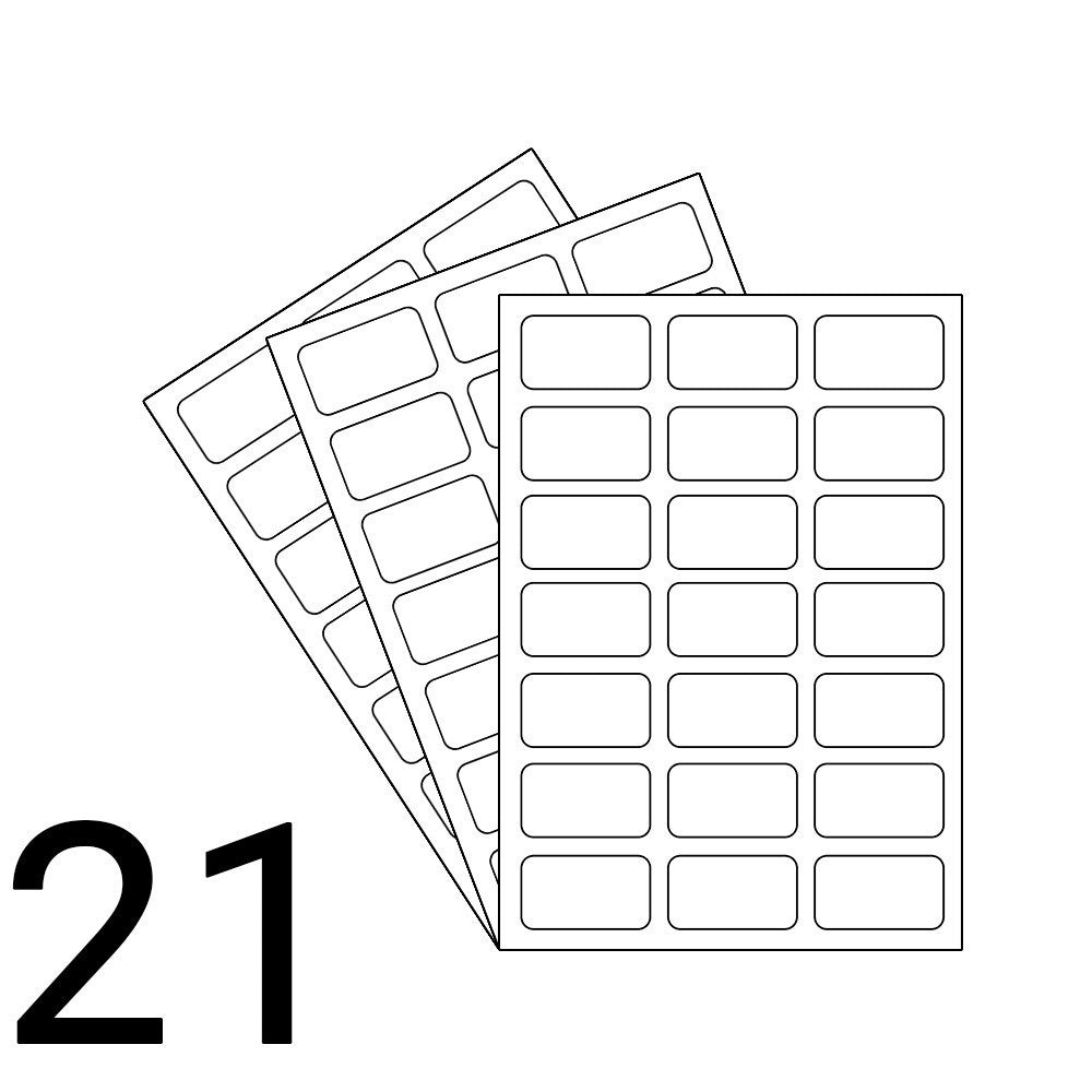 A4 Laser Sheet - 21 Labels Per Sheet