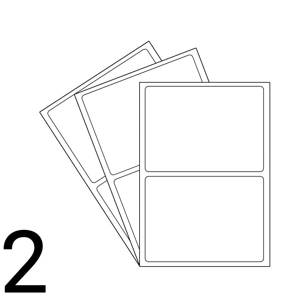 A4 Laser Sheet - 2 Labels Per Sheet