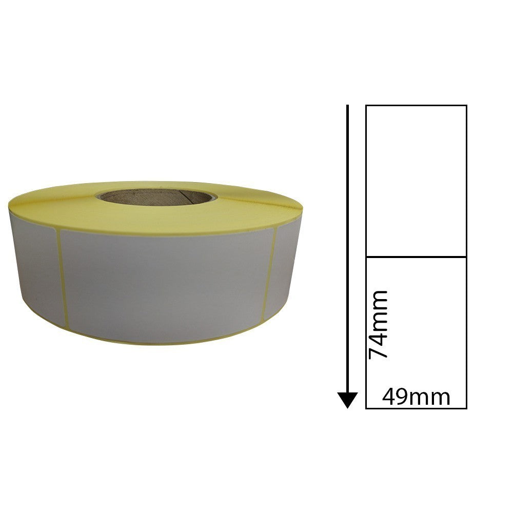 49 x 74mm Thermal Transfer Block Out Labels