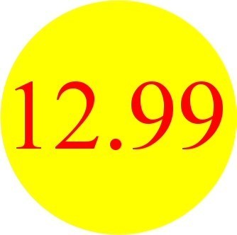 12.99 Promotional Label - Qty 1,000
