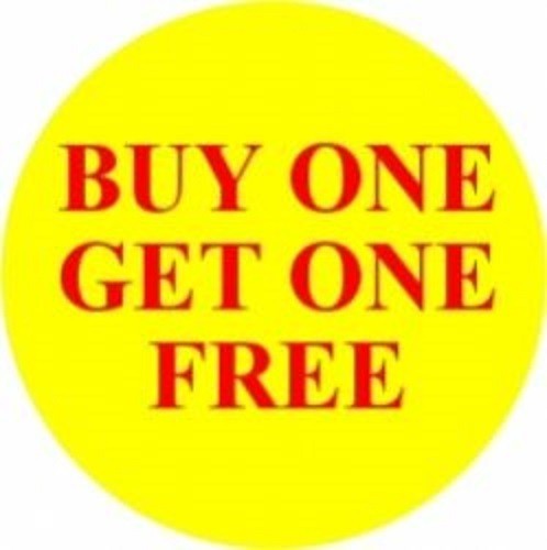 Buy One Get One Free Promotional Label - Qty 1,000