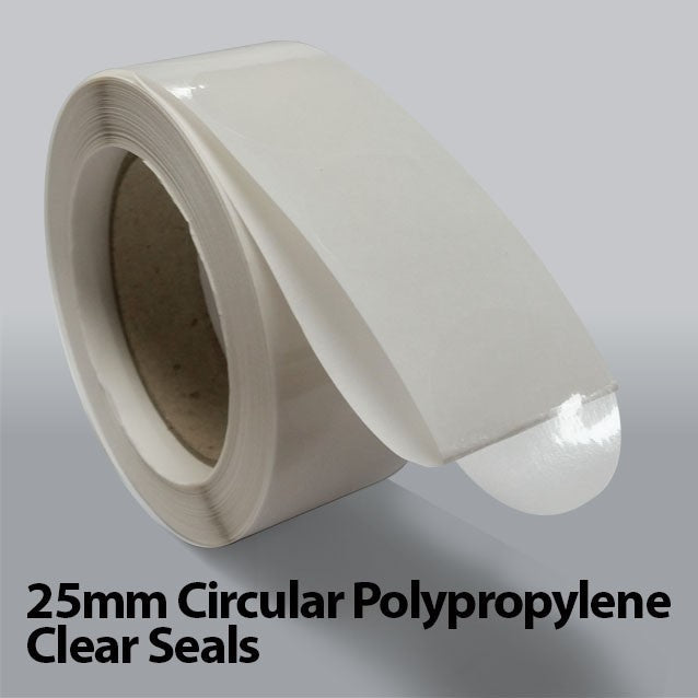 25mm Circular Polypropylene Clear Seals (5,000)