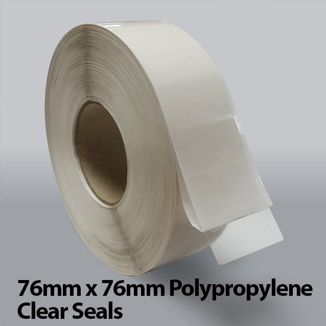 76mm x 76mm Polypropylene Clear Seals (10,000)